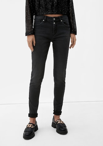 QS Skinny Jeans i grå: forside