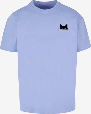 Merchcode - Camisa 'Halloween - Cat' em azul: frente