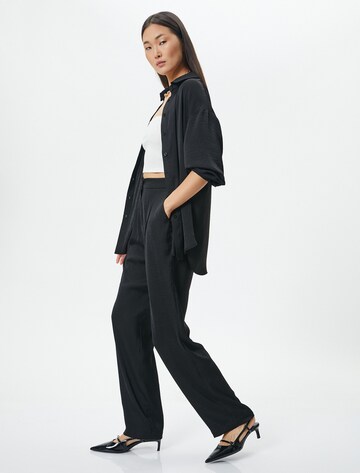 Koton Loose fit Pleat-front trousers in Black