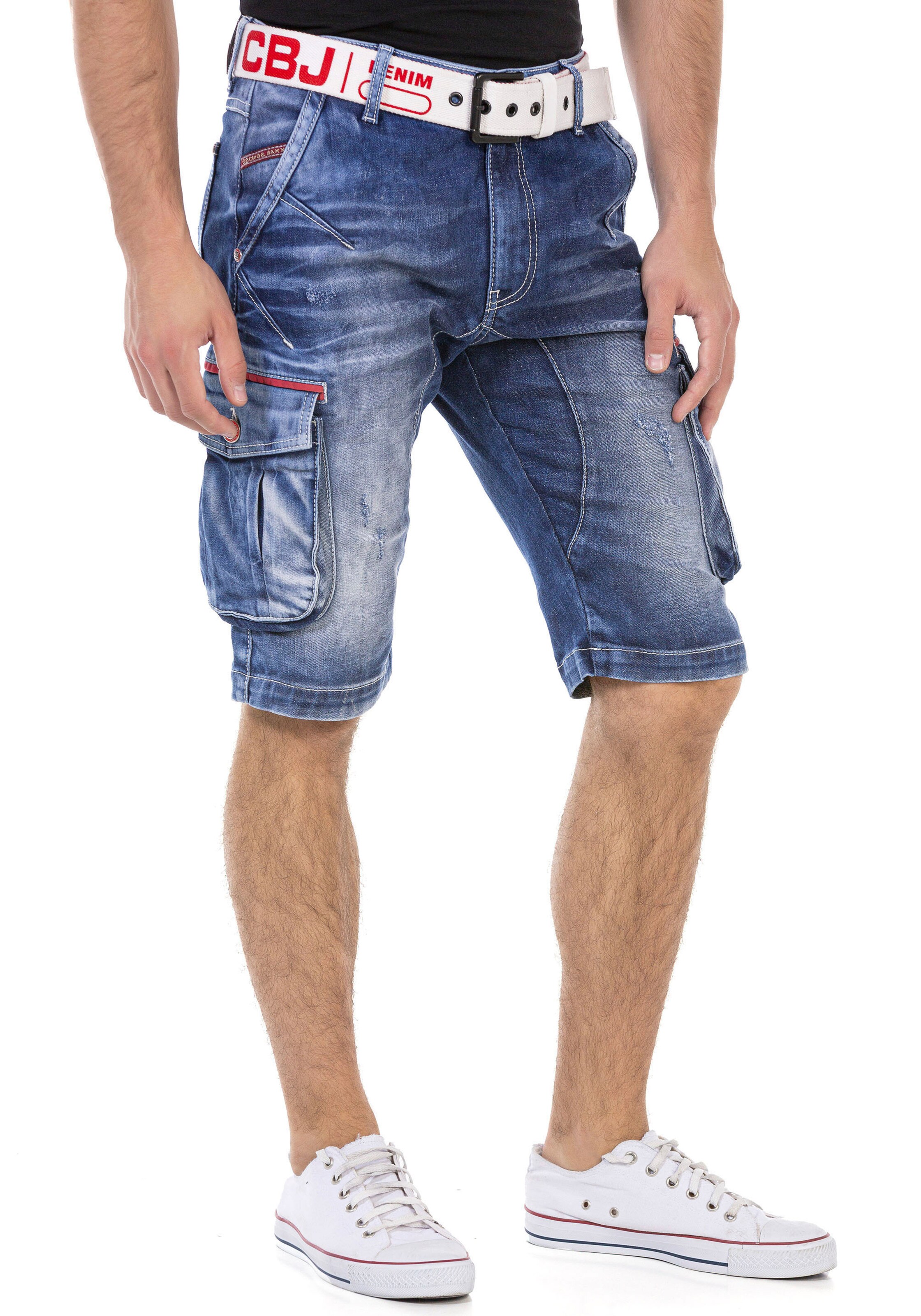 CIPO & BAXX Regular Cargo Jeans in Blue