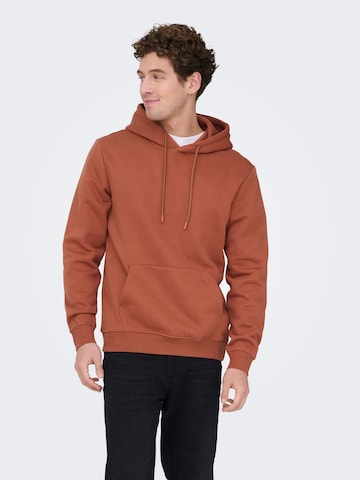 Only & Sons Sweatshirt 'ONSConnor' in Braun: Vorderseite