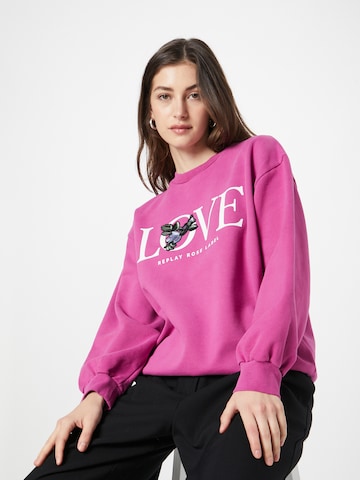 REPLAY Sweatshirt in Roze: voorkant