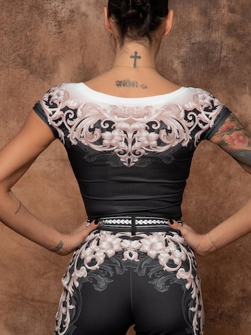 JIORO Top 'BAROQUE PEARL' in Black