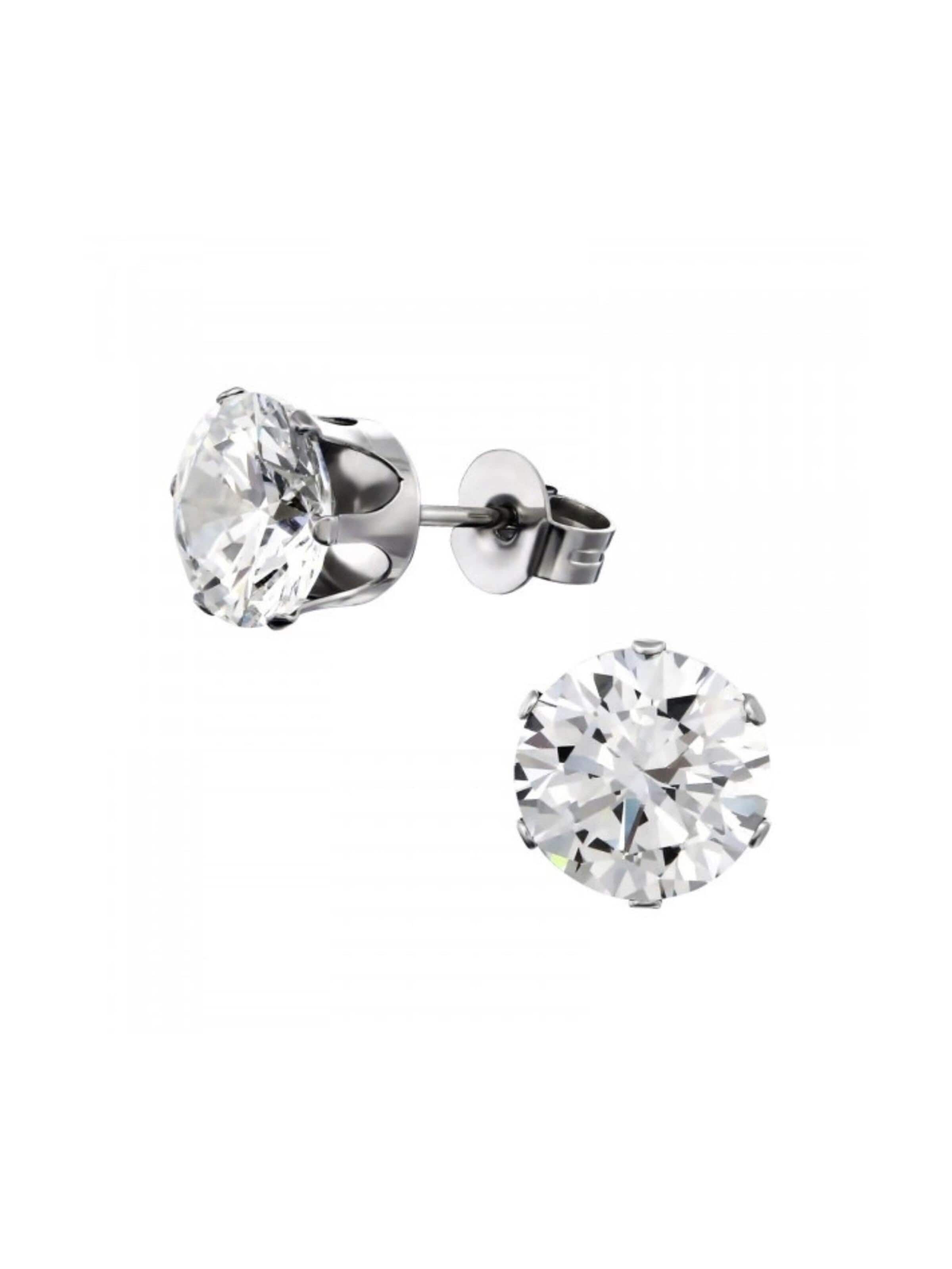 Boucles d'oreilles 'Ohrstecker mit Zirkonia' Maxte en argent : devant