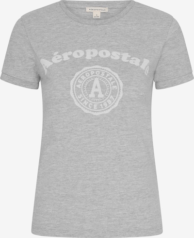 AÉROPOSTALE Тениска в сив меланж / бяло, Преглед на продукта