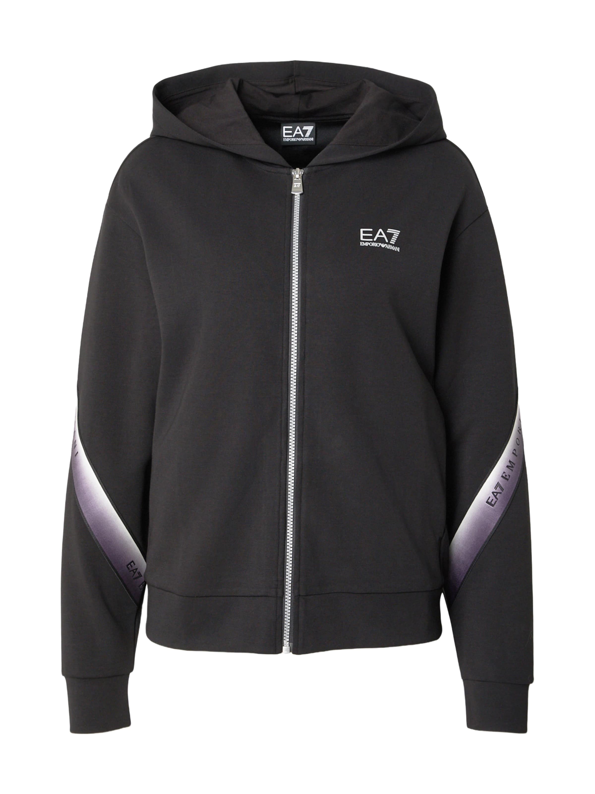 EA7 Emporio Armani Sportlik trikoojakk 'Natural Ventus 7', värv must: eest vaates