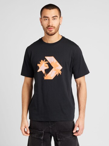 CONVERSE - Camiseta 'Star Chevron' en negro: frente