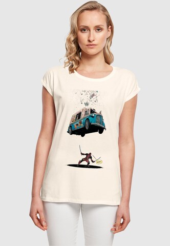 ABSOLUTE CULT T-Shirt 'Deadpool - Ice Cream' in Beige: Vorderseite