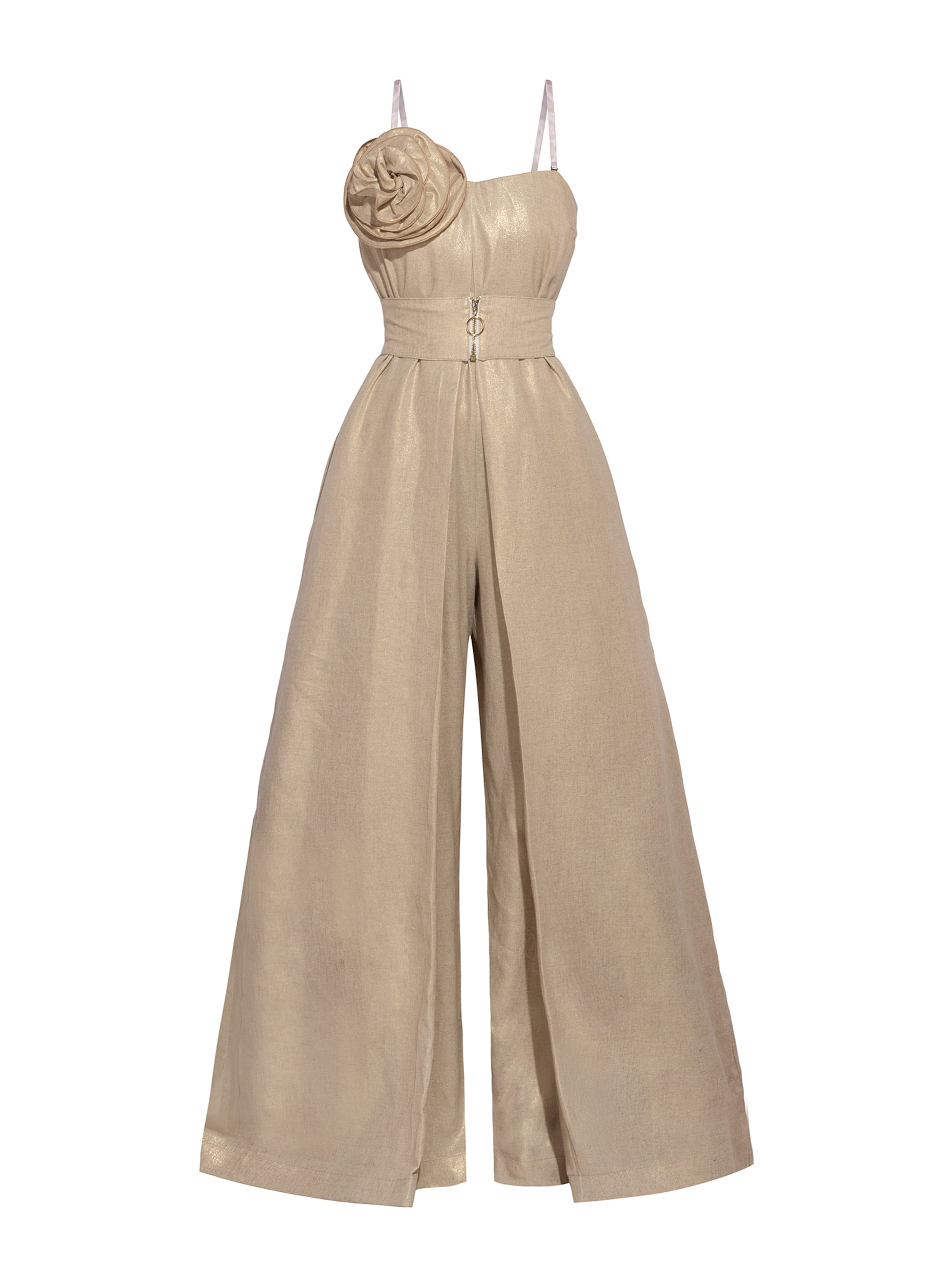JIORO Jumpsuit 'ESSENTIALS'‌‌‌‌‌‌‌‌‌‌ in Beige: Vorderseite