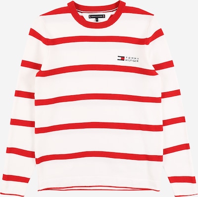 TOMMY HILFIGER Pullover in rot / weiß, Produktansicht