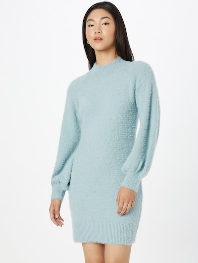 Rochie tricotat 'Bell' Bardot pe albastru deschis, Vizualizare model