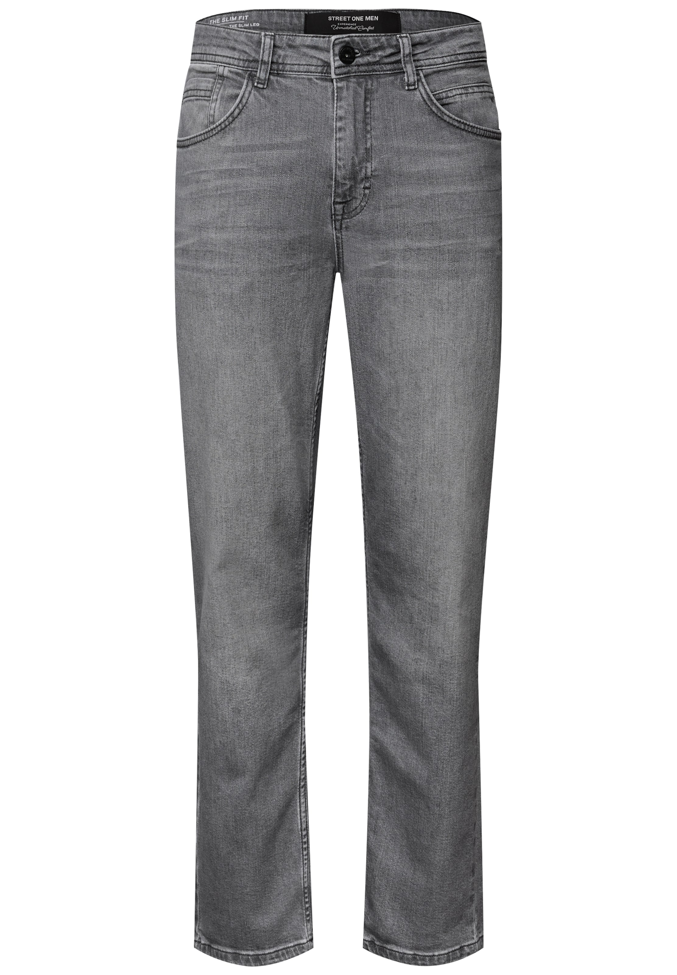 Street One MEN Slim fit Jeans in Grey: front