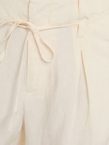 Bershka Wide Leg Bukser med lægfolder i beige