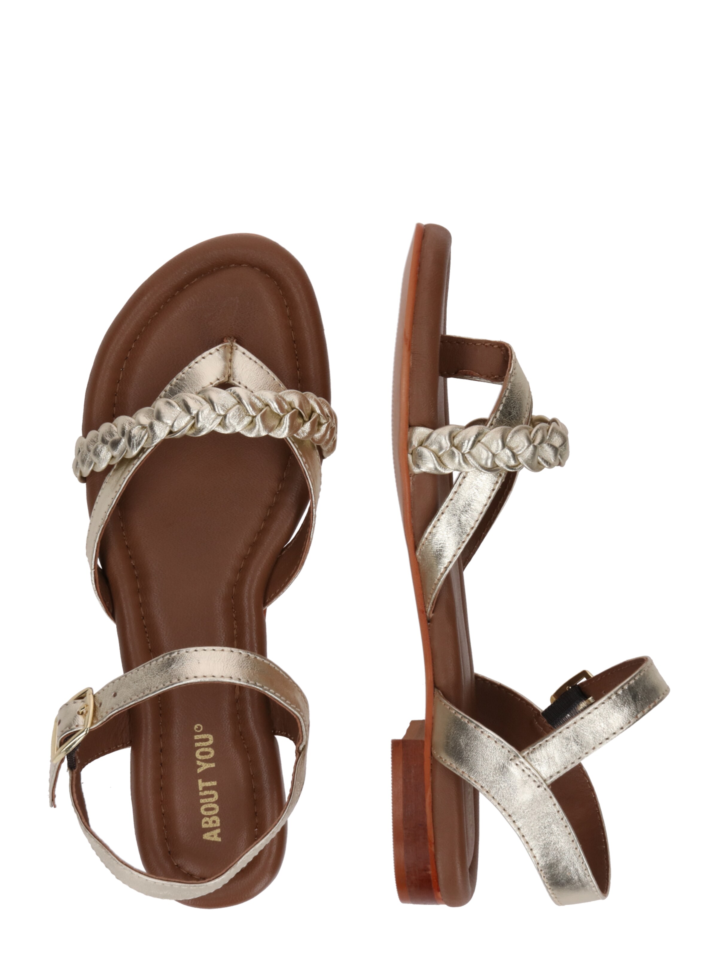 ABOUT YOU - Sandálias com tiras 'Hailey' em ouro