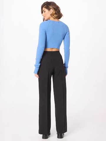 modström Wide leg Trousers with creases 'Nelli' in Black