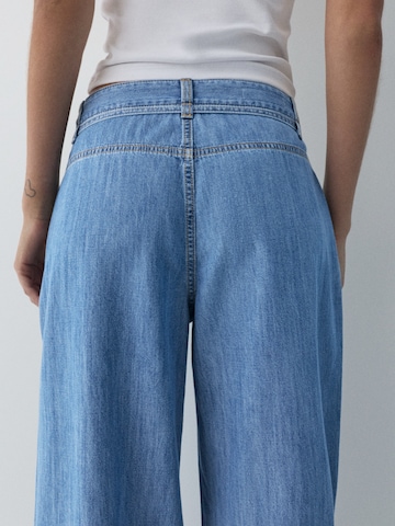 Pull&Bear Wide Leg Jeans in Blau