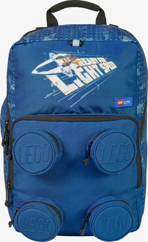 LEGO Rucksack 'LEGO Bricks Petersen School Backpack' in Blau: Vorderseite
