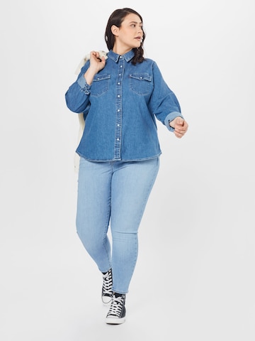 Levi's® Plus Blouse 'Essential Western Shirt' in Blauw