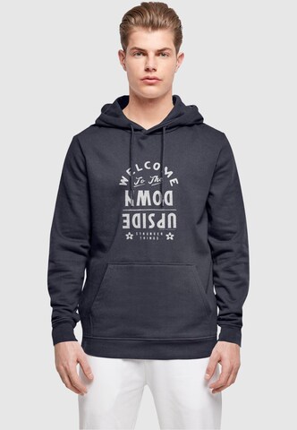 ABSOLUTE CULT Sweatshirt 'Stranger Things - Welcome To The Upside Down' in Blau: Vorderseite