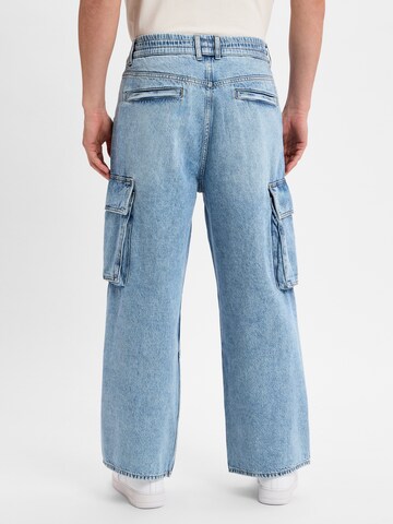 HUGO Wide leg Cargojeans 'Enora' in Blauw