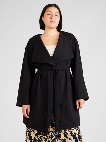 EVOKED Between-Seasons Coat in Black: front