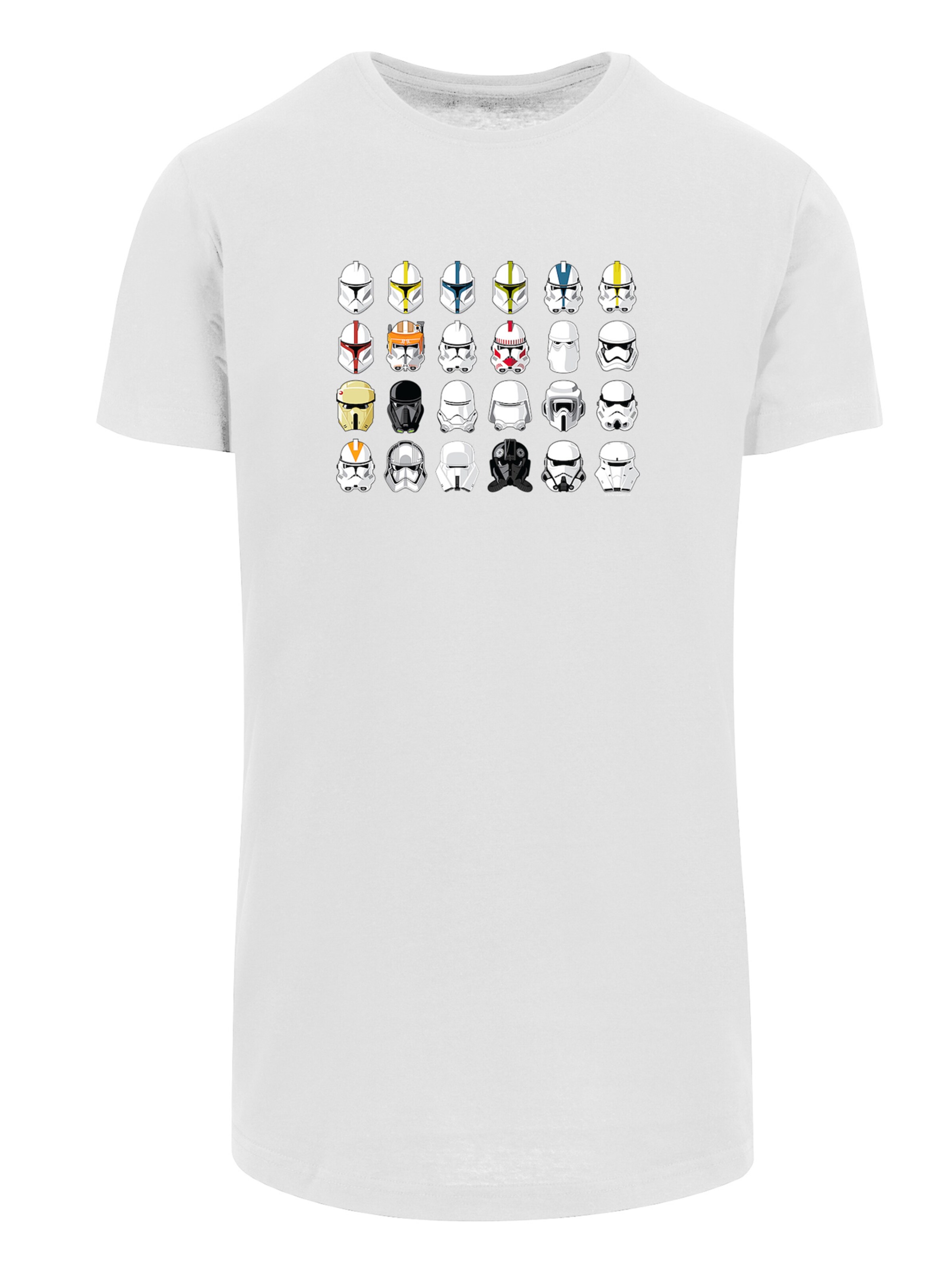 T-Shirt 'Star Wars Stormtrooper Piloten Helme' F4NT4STIC en blanc : devant