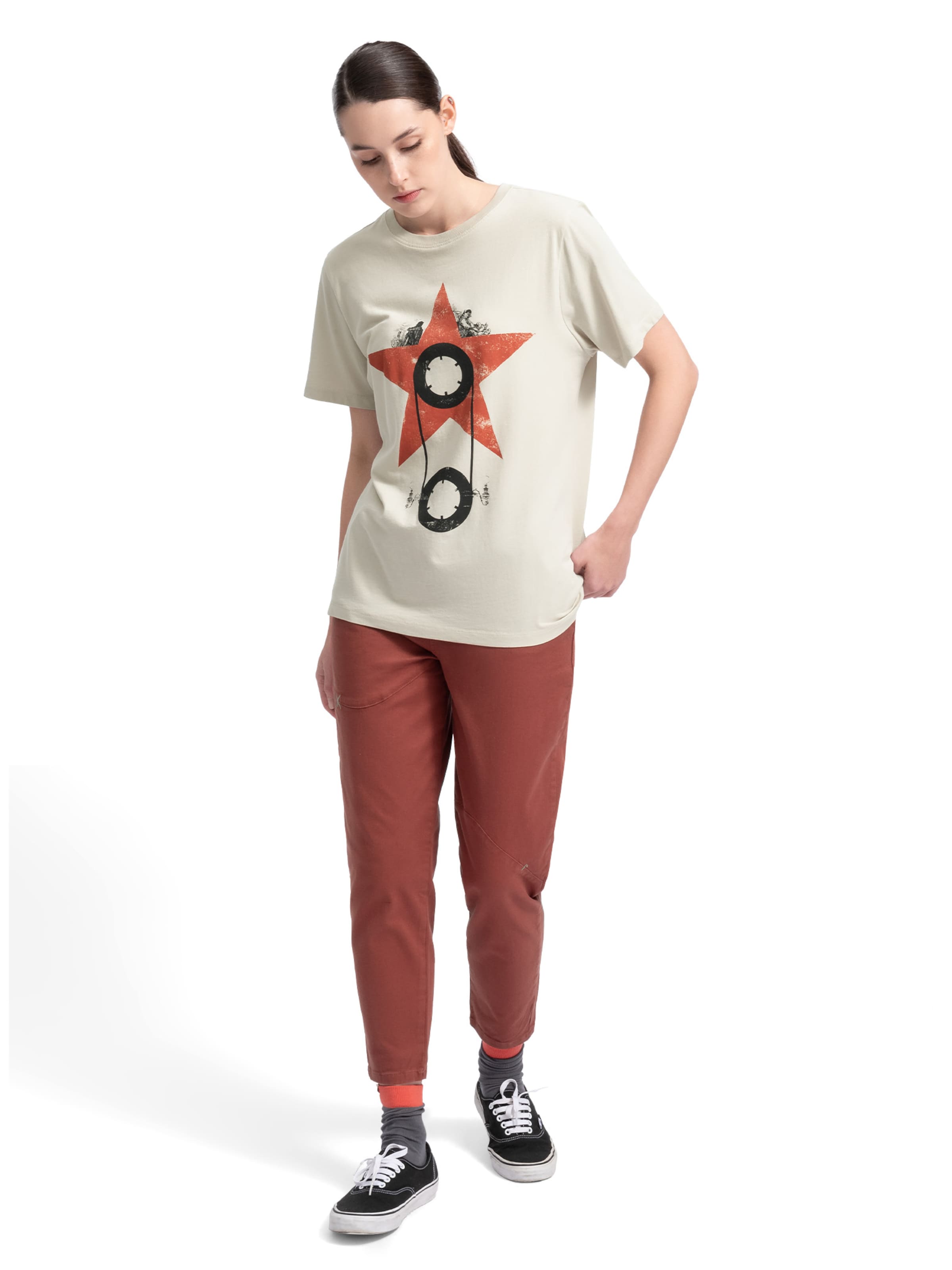 T-Shirt 'On The Stars' Kaft en beige