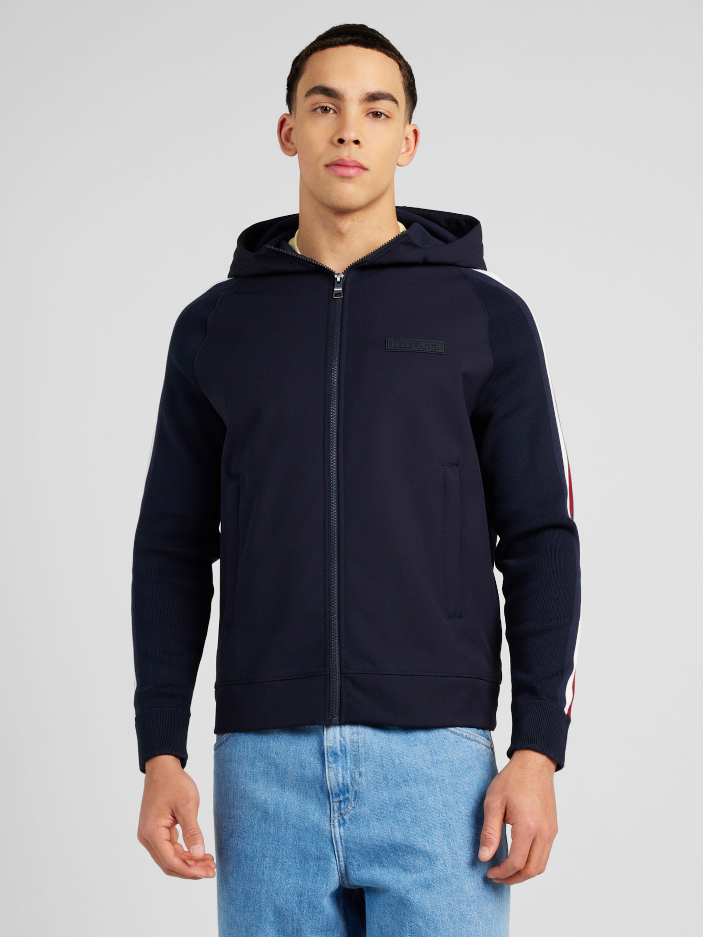 TOMMY HILFIGER Zip Up Hoodie in Night Blue ABOUT YOU