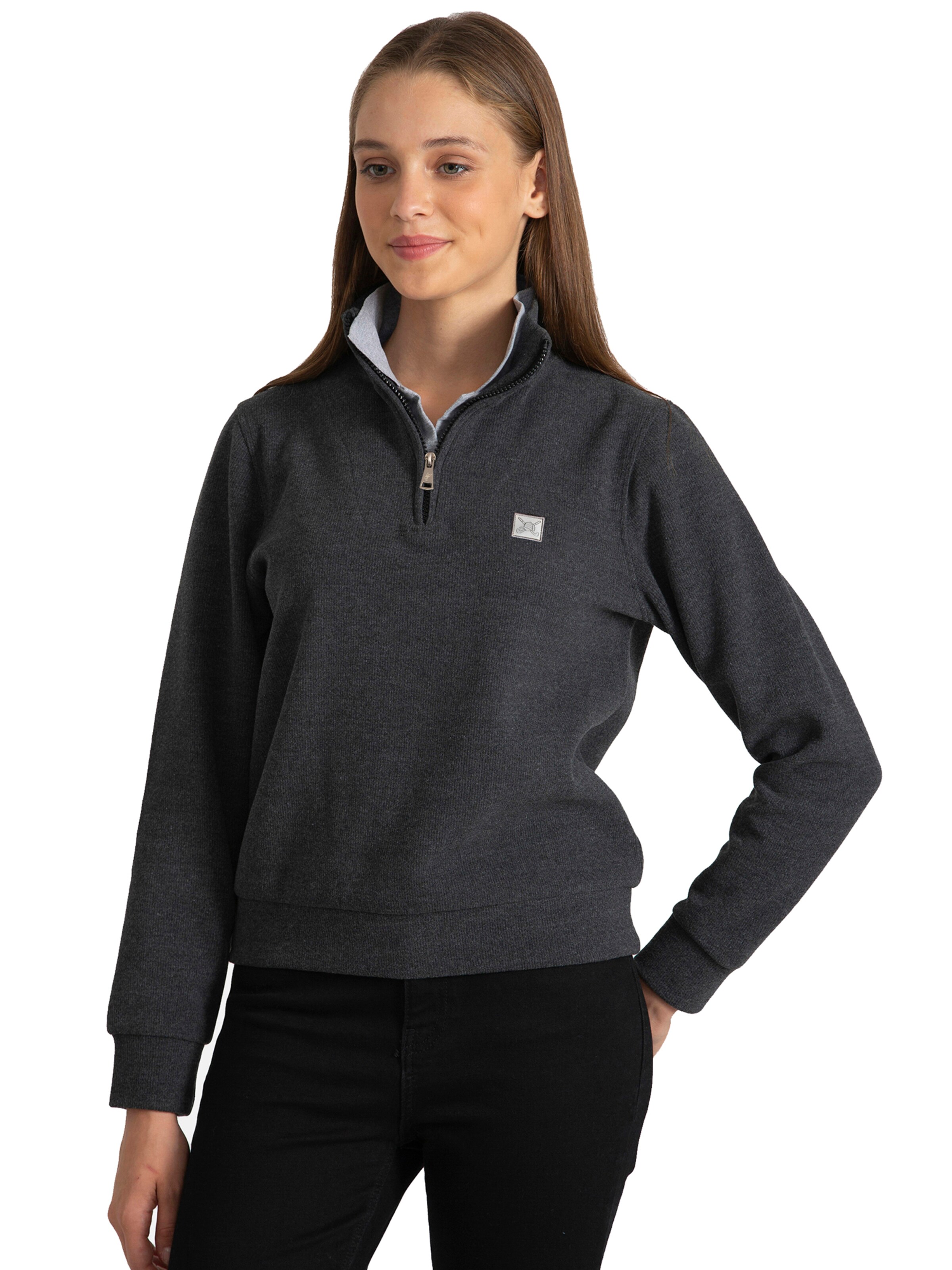 Jacey Quinn Pullover in Grau: Vorderseite