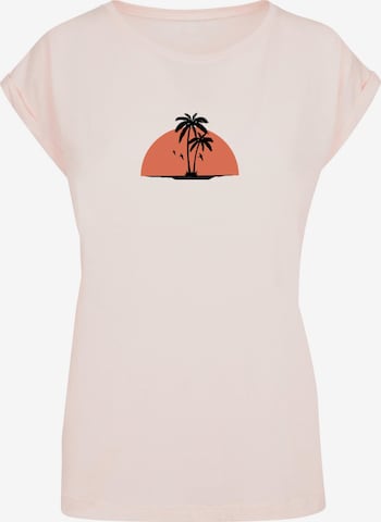 Merchcode T-Shirt 'Summer - Beach' in Pink: predná strana