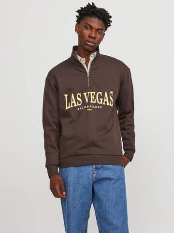 JACK & JONES Sweatshirt 'Bradley Cedric' in Brown: front