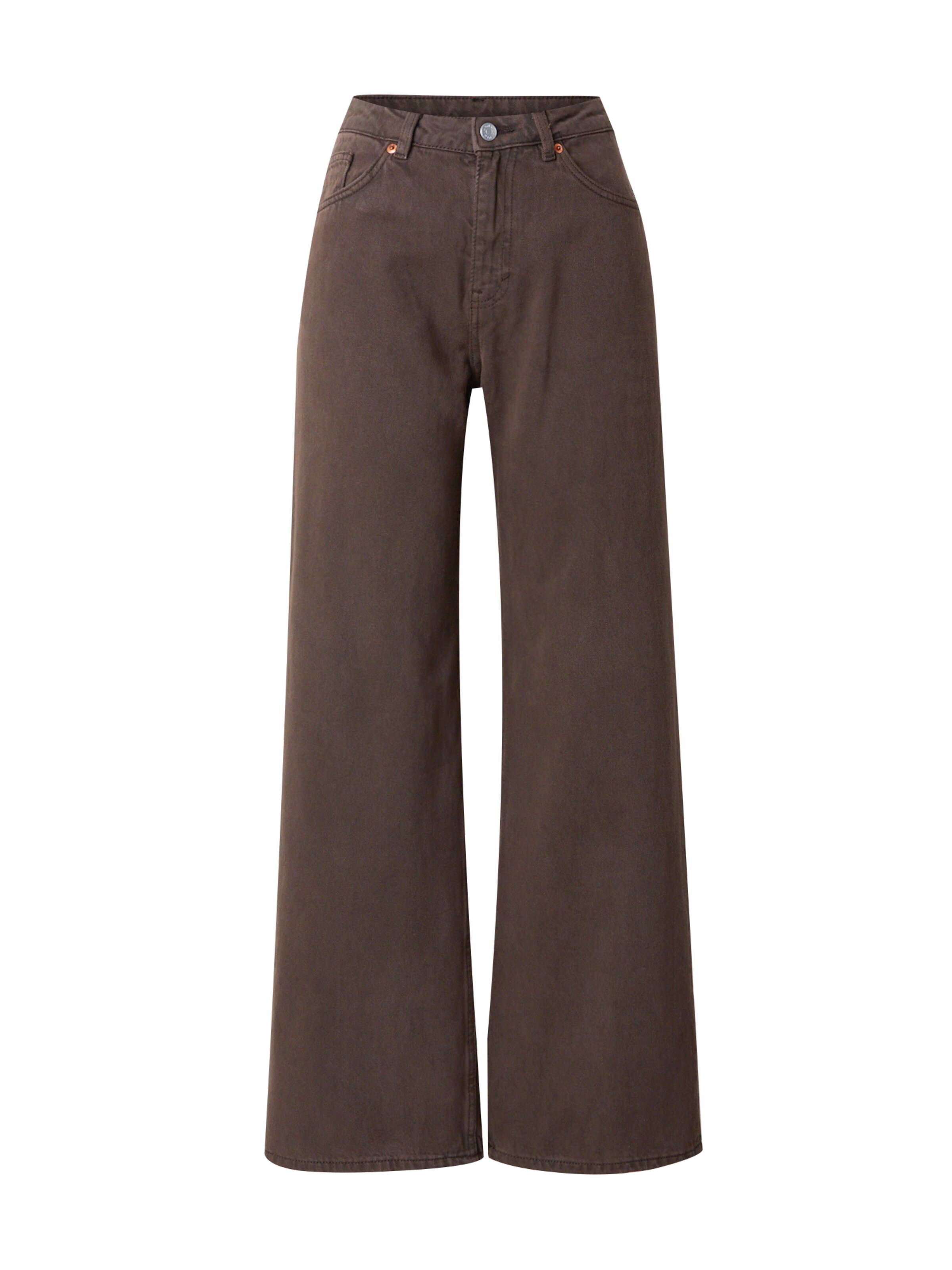 Monki Wide leg Jeans in Brown: front