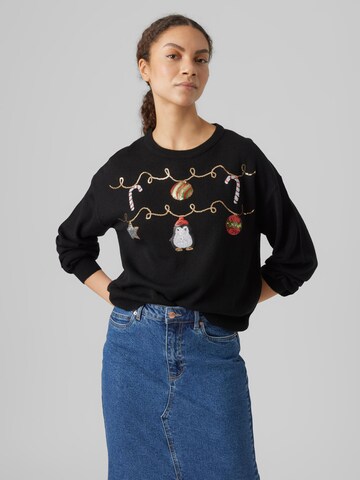 VERO MODA Sweater 'Garland' in Black: front