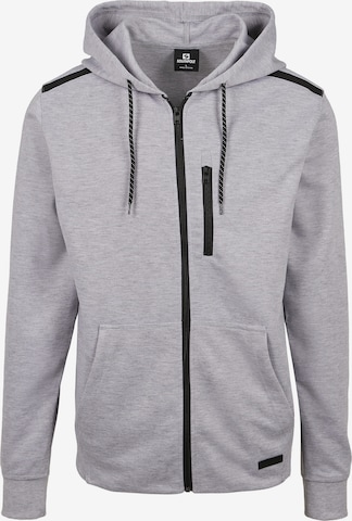 SOUTHPOLE - Sudadera con cremallera en gris: frente