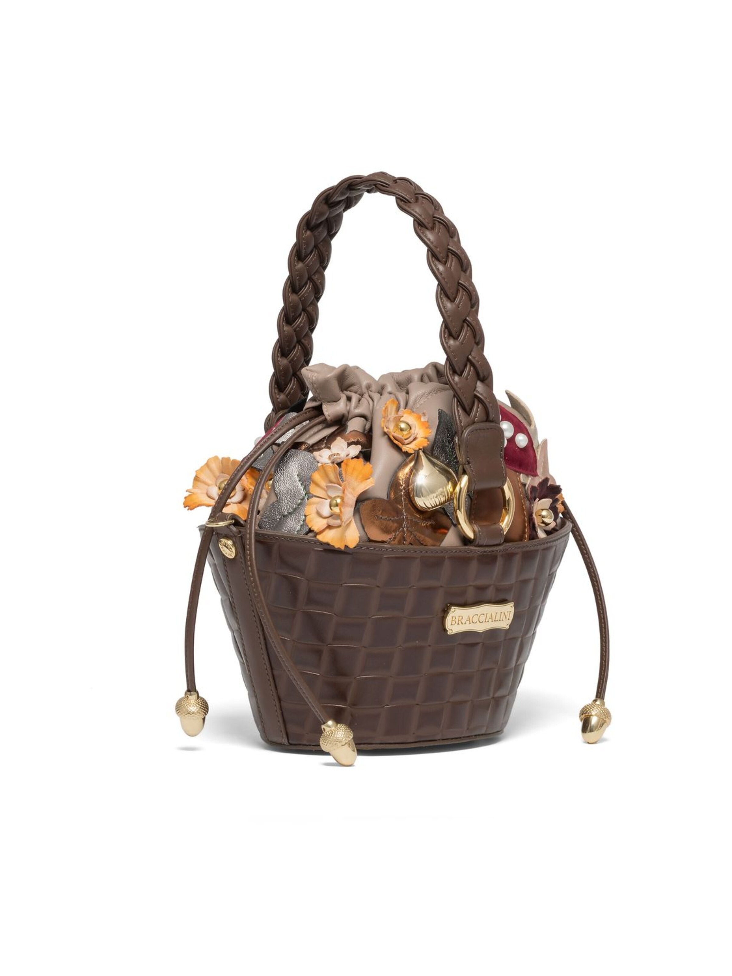 Braccialini - Bolso de mano 'Tema Cestino Di Funghi' en marrón