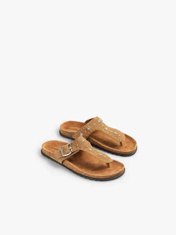 Scalpers T-bar sandals 'Bio Sun Studs' in Brown