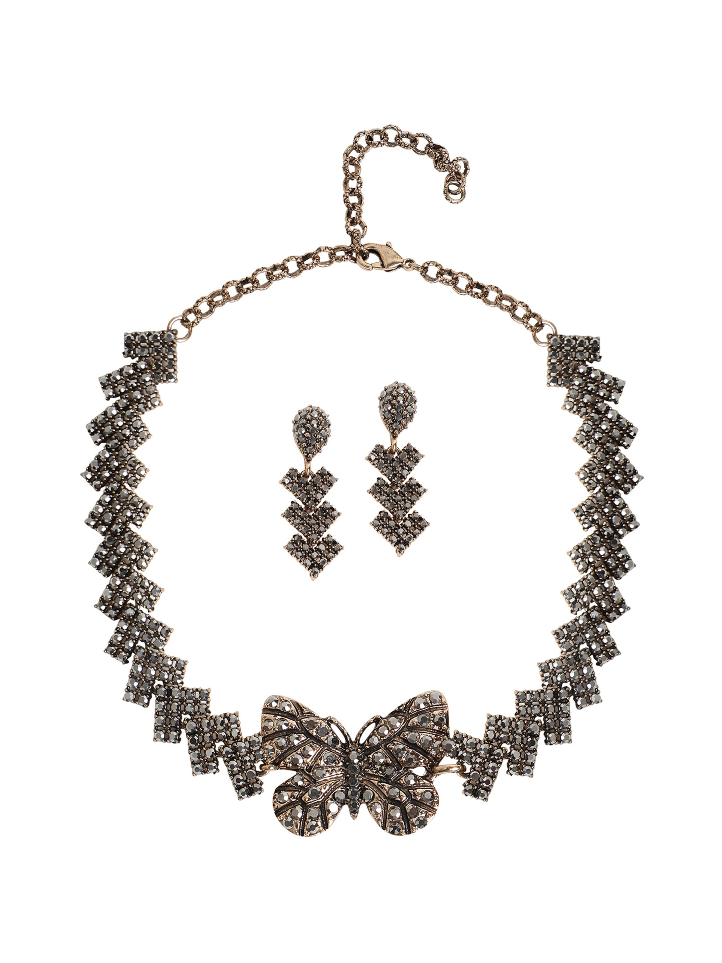 SOHI Комплект украшений 'Loreen' в Серебристый: спереди