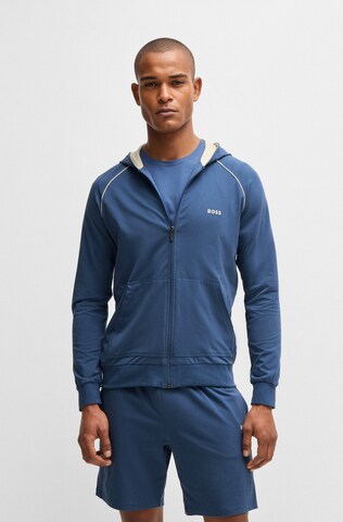 BOSS Zip-Up Hoodie in Blue: front