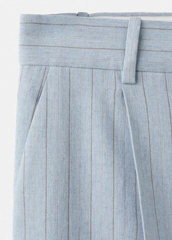 MANGO Loose fit Pleat-Front Pants 'Pedro' in Blue