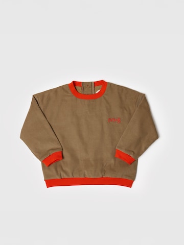 Maru + Bo Sweatshirt 'CORDUROY SWEATSHIRT WITH CONTRAST HEM'‌‌‌‌‌‌ in Braun: Vorderseite