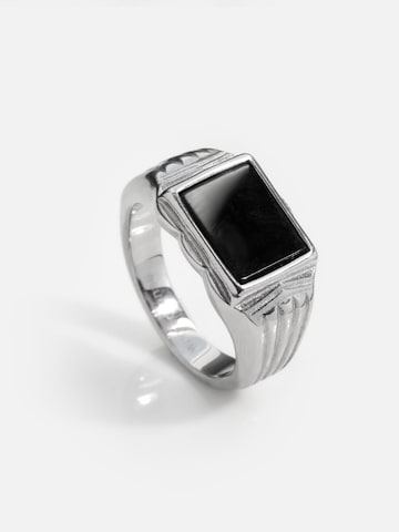 warpedsense Ring 'Onyx' in Silver: front