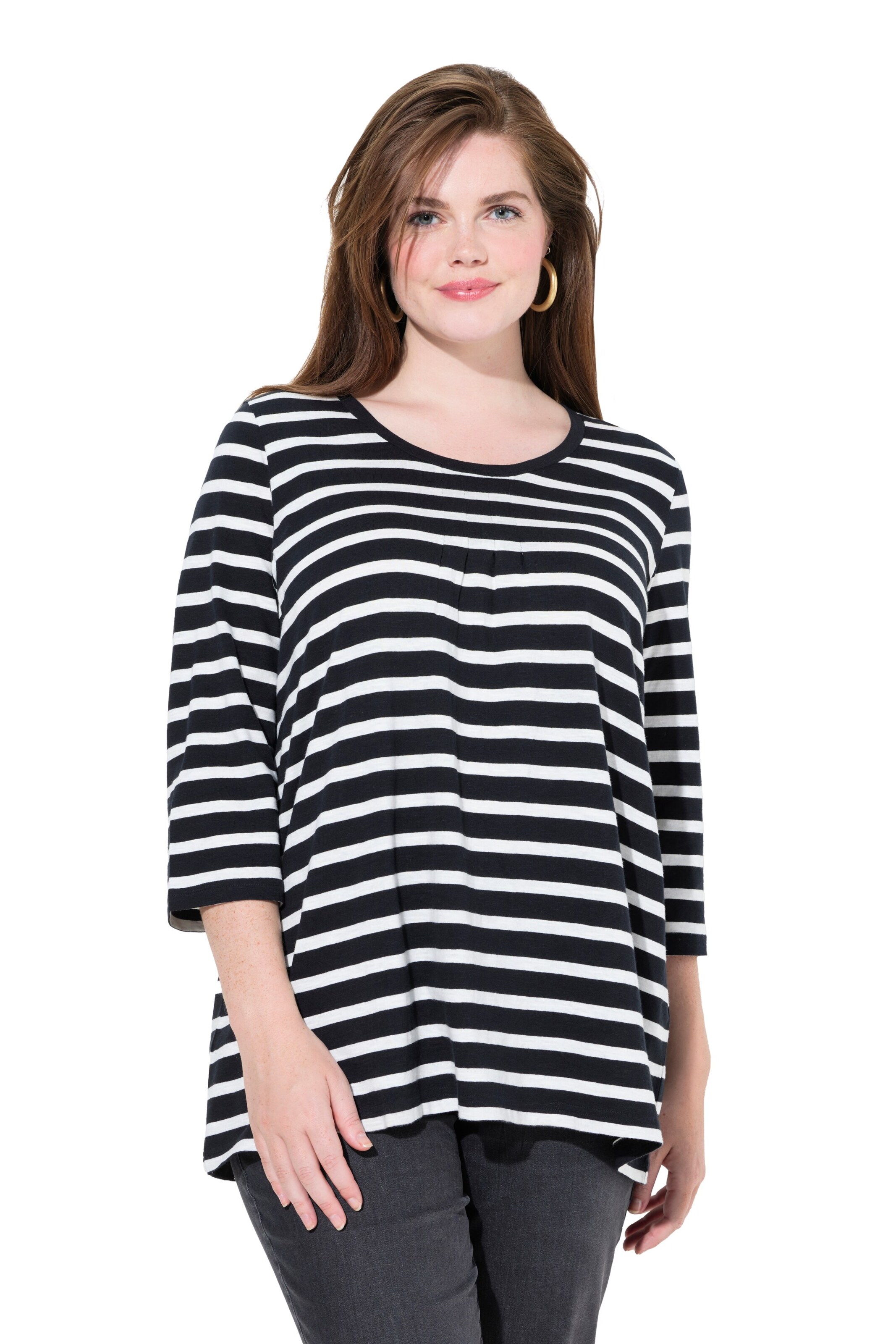 melns Ulla Popken T-Krekls: no priekšpuses