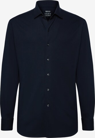 Coupe regular Chemise Boggi Milano en bleu : devant