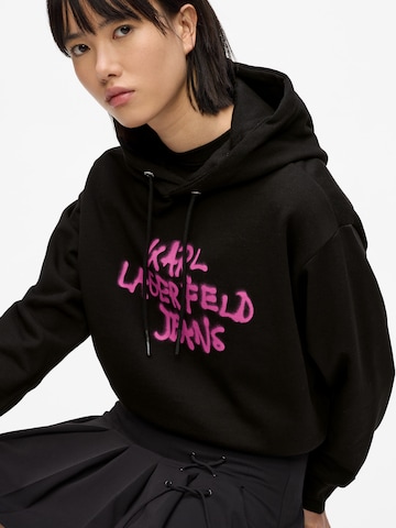 juoda KARL LAGERFELD JEANS Megztinis be užsegimo 'Graffiti'