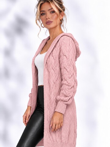 Worldclassca Strickjacke 'Worldclassca Strickjacke Lang mit Kapuze'‌‌‌‌ in Pink