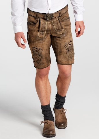 SPIETH & WENSKY Regular Traditional pants 'Nercel' in Brown: front