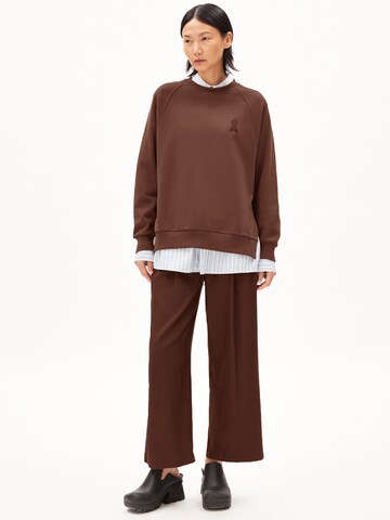 ARMEDANGELS Wide leg Pleat-Front Pants 'SANDRINA' in Brown