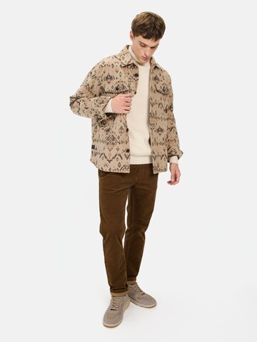 CAMEL ACTIVE Overshirt mit Jacquard-Muster in Beige