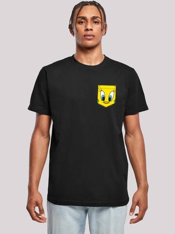 F4NT4STIC Shirt 'Looney Tunes Tweety Pie Face' in Zwart: voorkant
