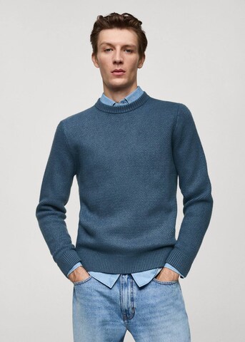 MANGO MAN Sweater 'Borges' in Blue: front